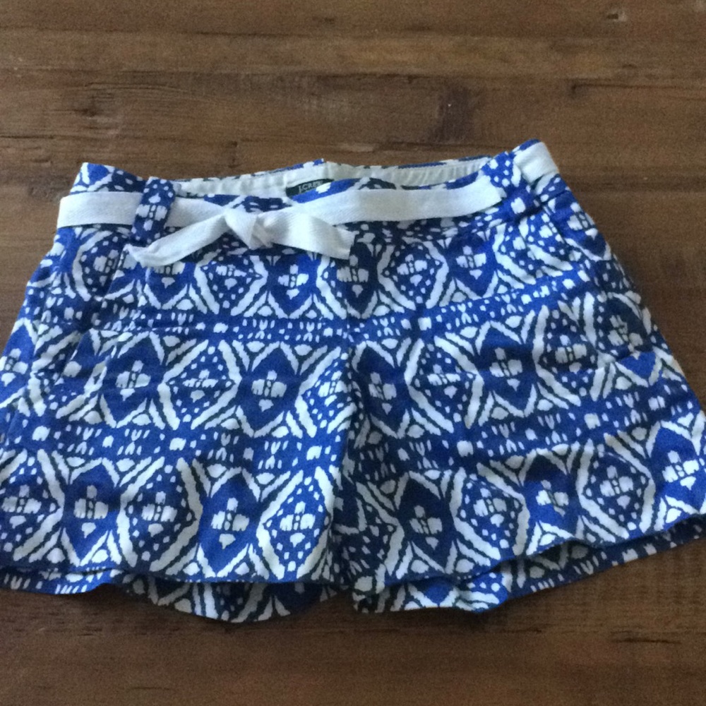 J Crew ikat blue city fit shorts size 2